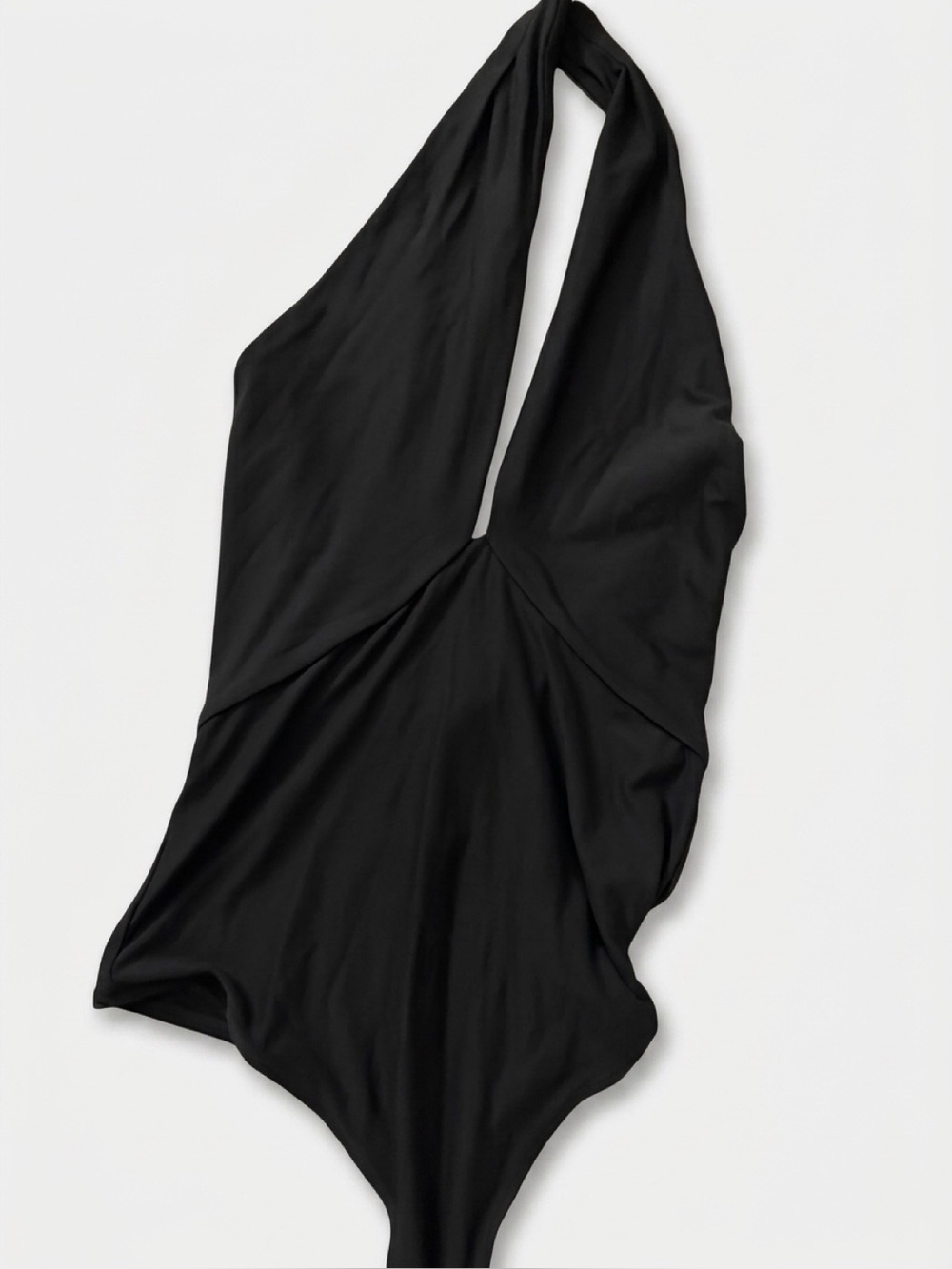 Alix N.Y.C. Black Halter Low Cut Bodysuit